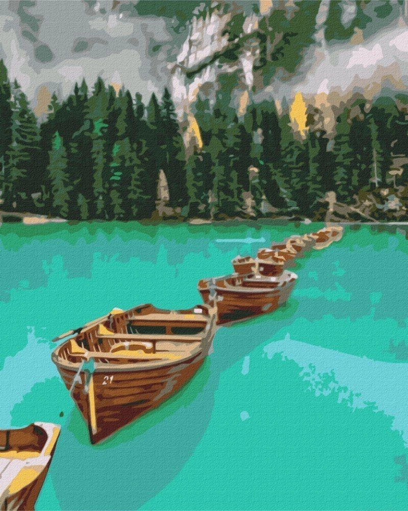 Paint it! Painting by numbers. Boats