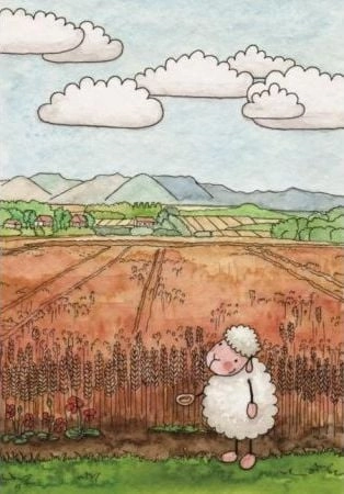 Sharon Postcard with a coloring page