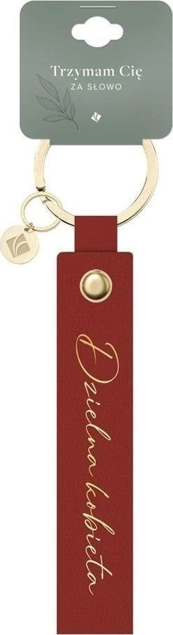 Leather strap keychain - Brave woman