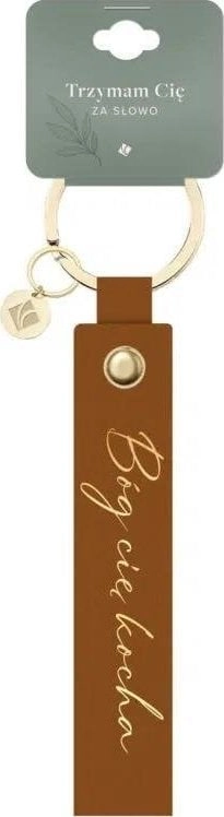 Leather strap keychain - God loves