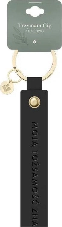 Leather strap keychain - My identity