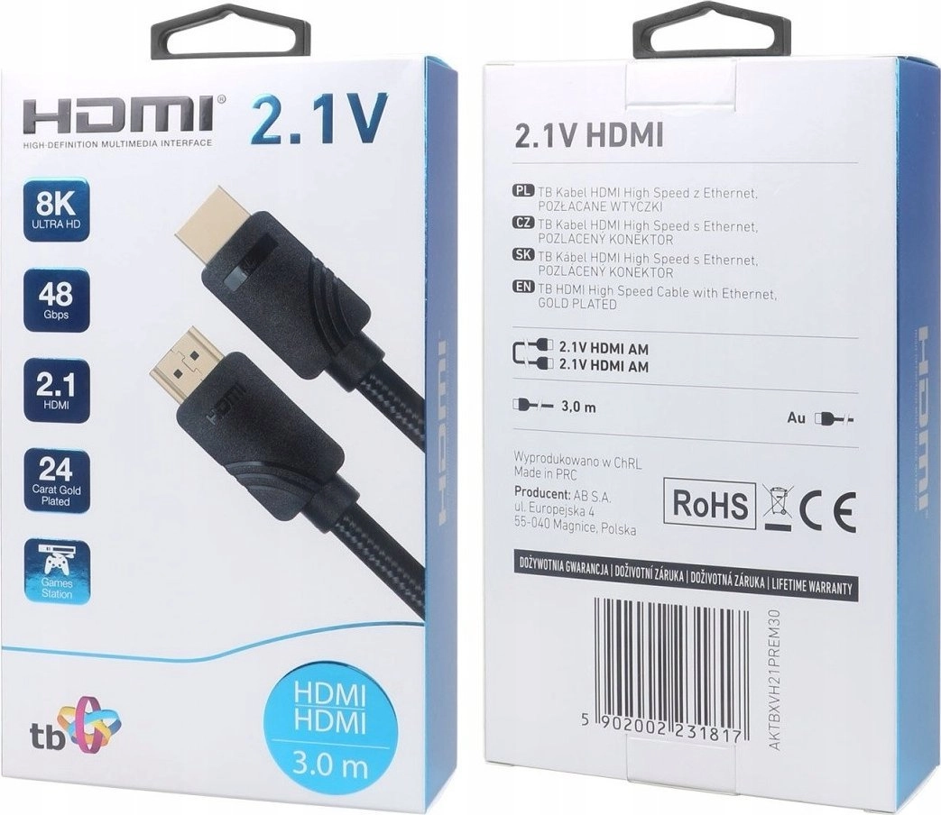 Kabel HDMI v 2.1 premium
