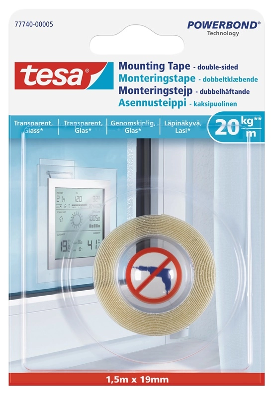 TAPE DOUBLE-SIDE 1.5MX19MM TRANS FOR