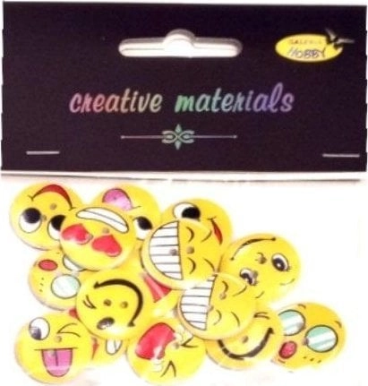 Emoji decorative buttons 20mm 15 pcs