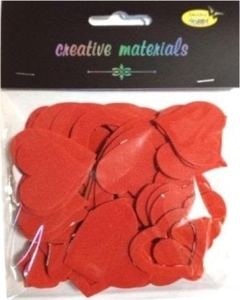 Red hearts made of self-adhesive foam