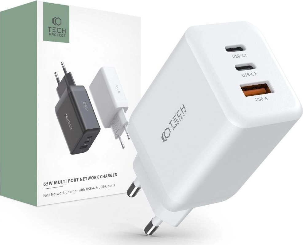 Tech-Protect C65W network charger 2x USB-C