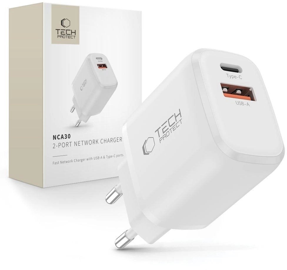 Ladowarka sieciowa Tech-Protect NCA30 USB-A USB-C