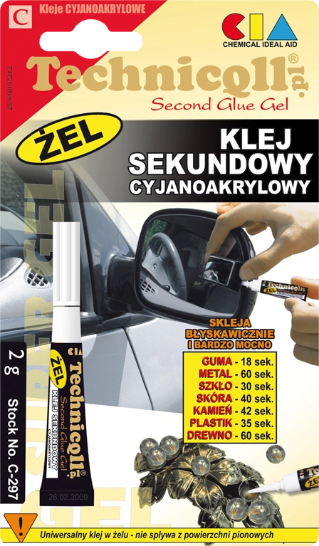 Technicqll Klej sekundowy cyjanoakrylowy żel 2g