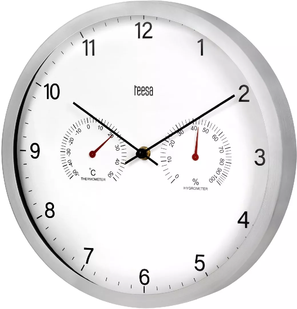 Wall clock 30 cm with thermometer