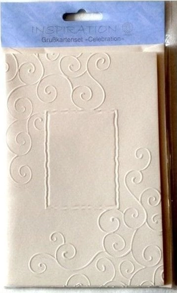 Embossed cards + ornament creme envelopes
