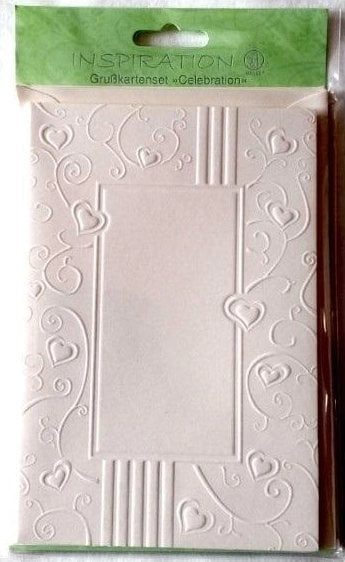 Embossed cards + envelopes heart ornament