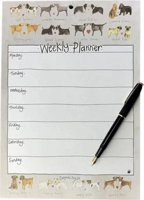 Weekly planner A4/60K WP01 Adorable dog