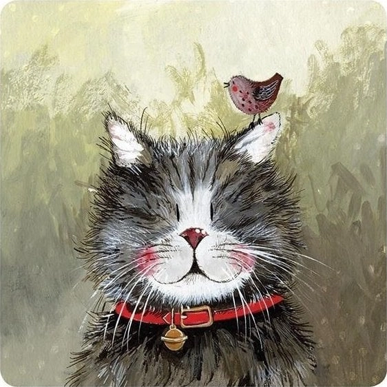 C120 mug pad Klaus the Cat