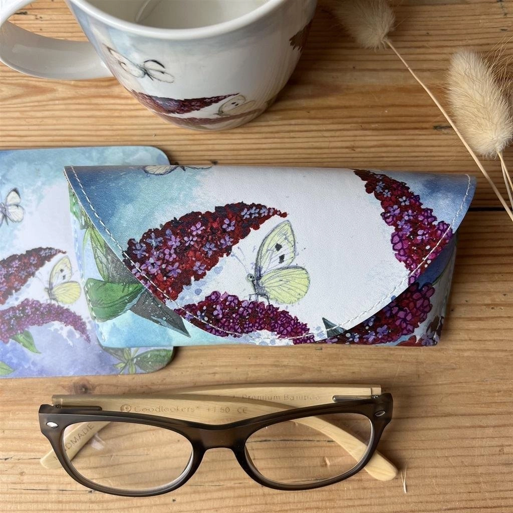 GL18 Butterfly and buddleia glasses case