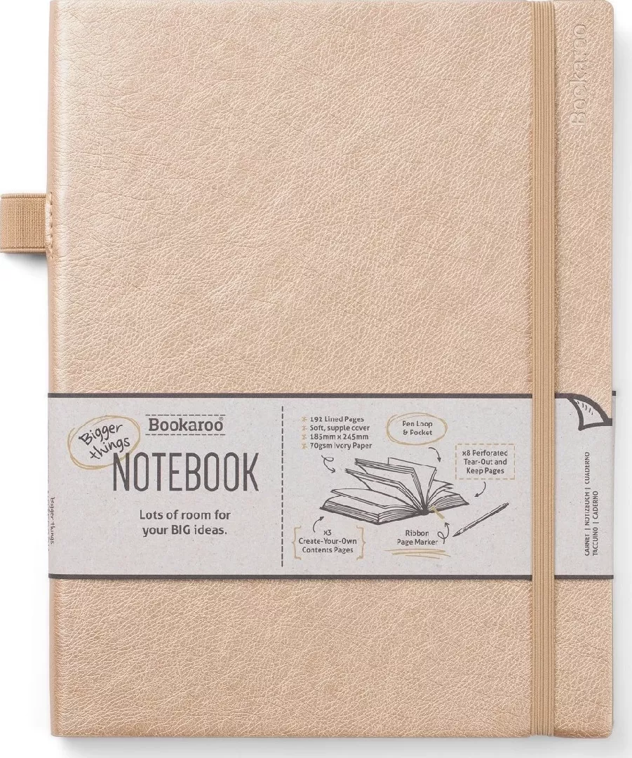 Bookaroo Notebook Journal large - Gold
