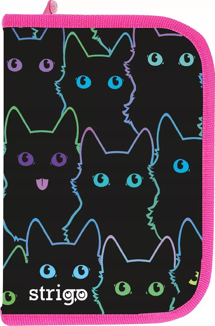 School pencil case with two flaps