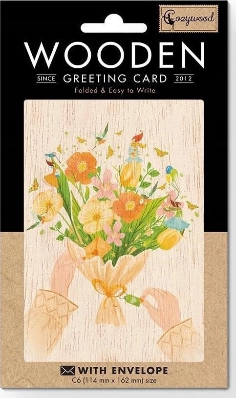 Wooden card C6 + envelope Bouquet