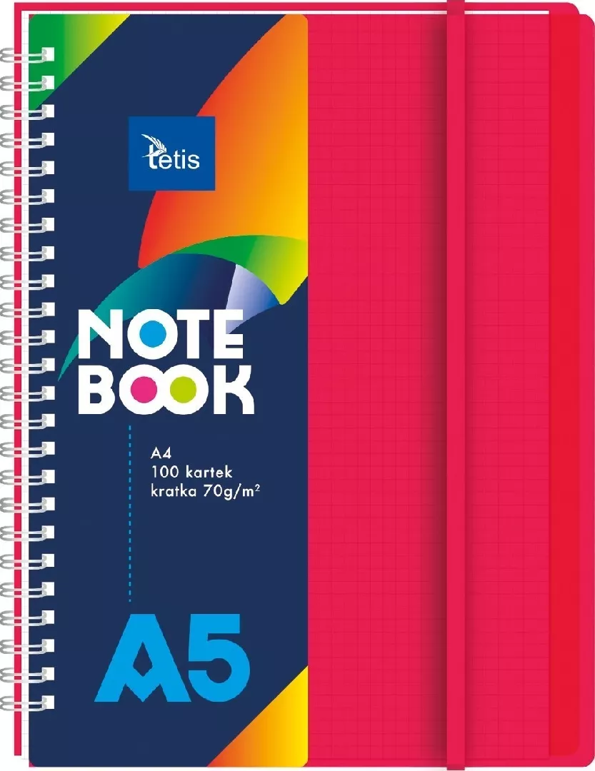 Teka Notebook A5/100K grid PP red