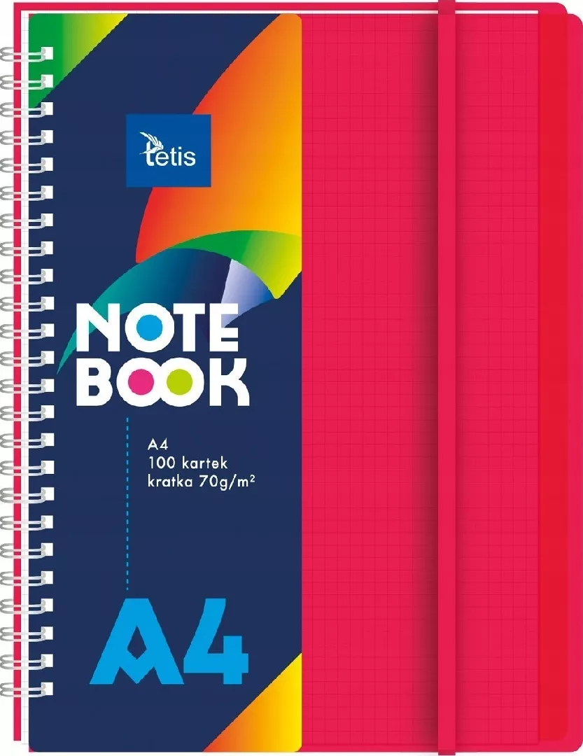 Teka Notebook A4/100K grid PP red