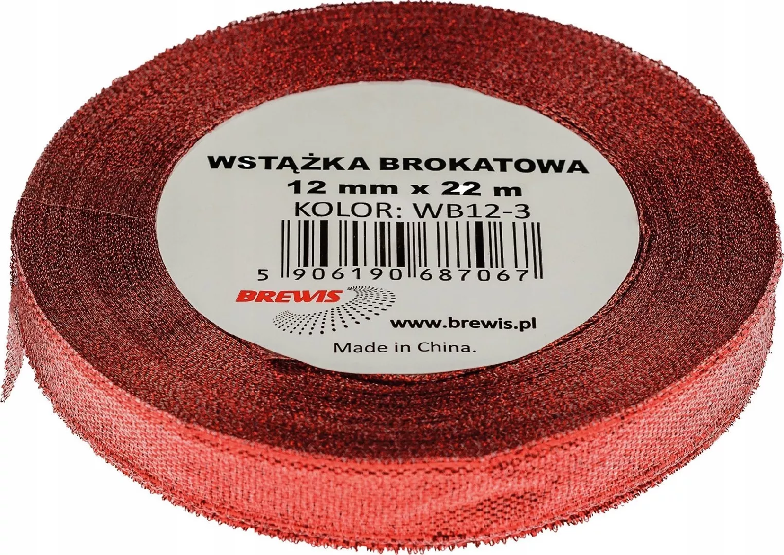 Red glitter ribbon 12mmx22m 577204 5906190687067