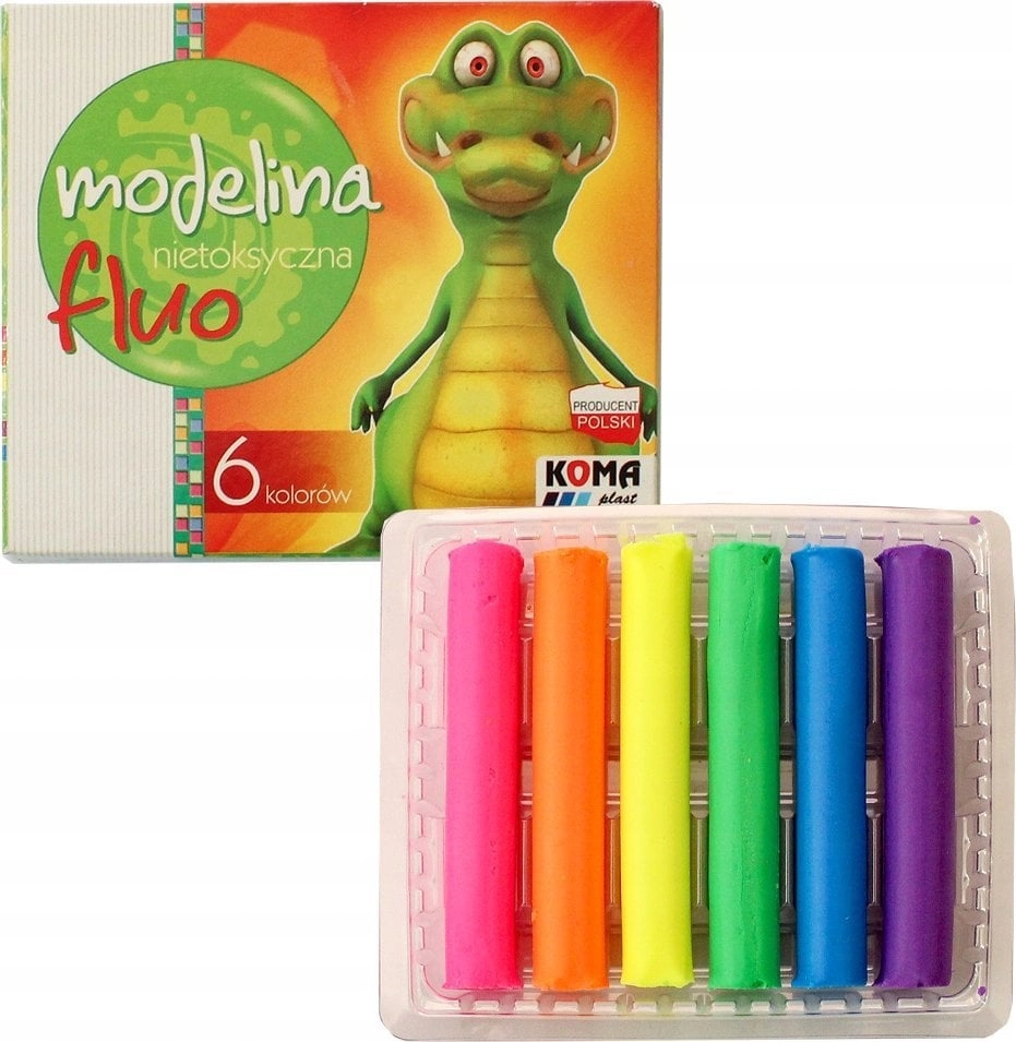KOMA-PLAST fluorescent modeling clay 6col 579059