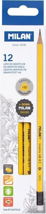 HB triangular pencil with eraser  yellow