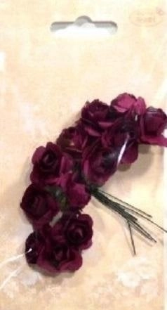 Teka Paper roses  12 pcs  burgundy