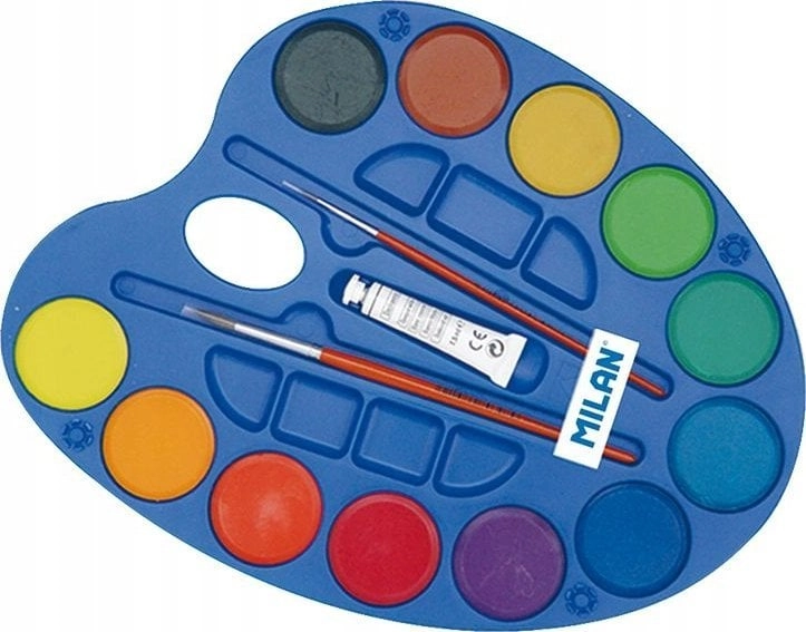 Watercolor paints 12 tablets + MILAN