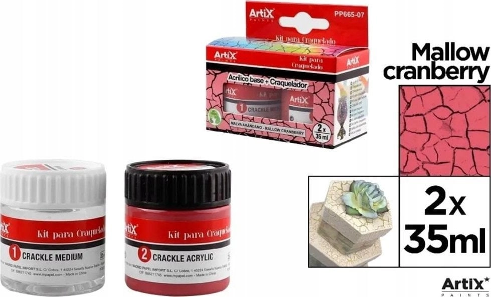 Raspberry acrylic paint + crack remover