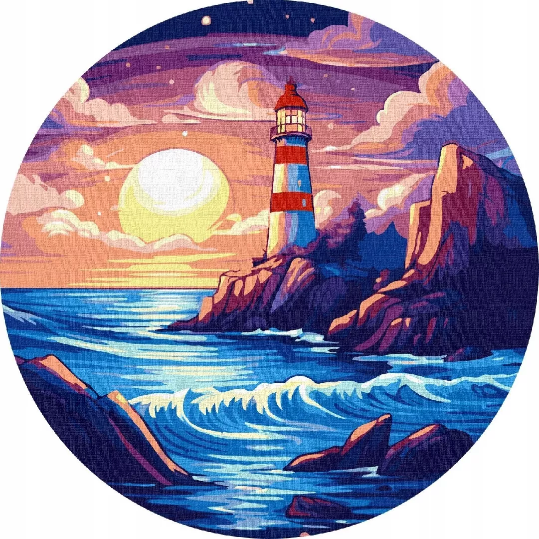 Painting by numbers round frame -