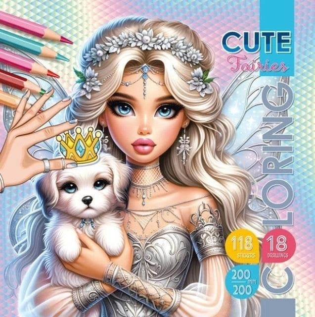 Coloring book with stickers 200x200 Charming