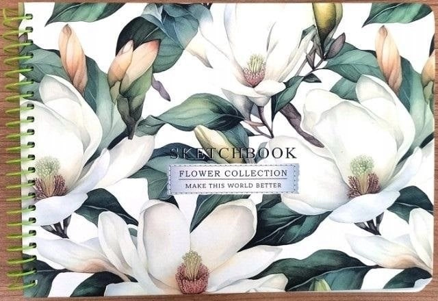 A5/60K smooth sketchbook White flowers 624541