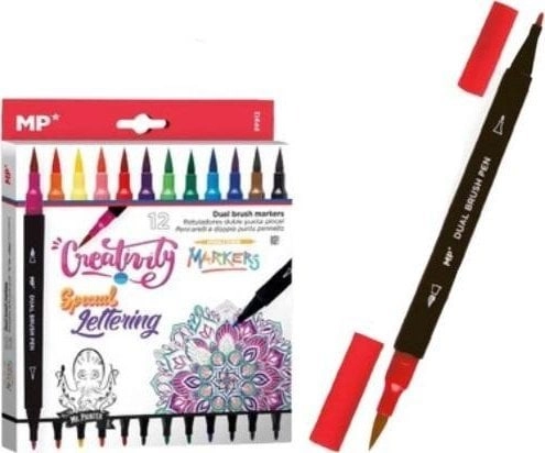 Double-sided brush markers  12 colors MP