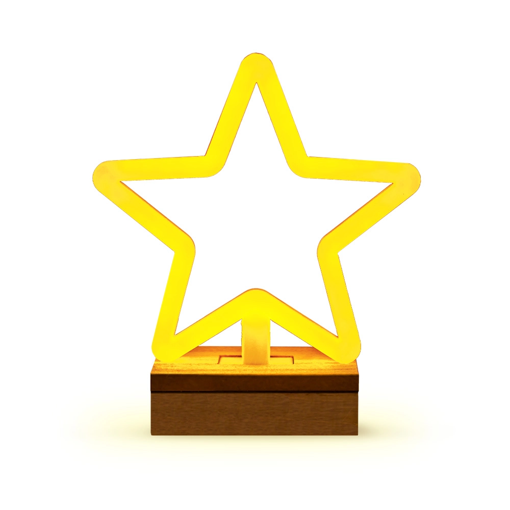 TelForceone Neon Wood Stand LED STAR