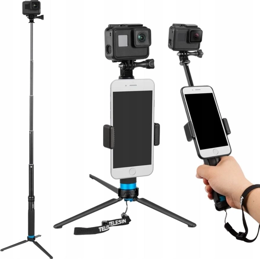 Telesin Selfie Stick/Tripod for Sports Cameras