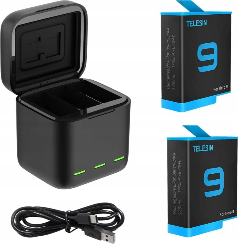 Telesin Charger + 2x Rechargeable Battery