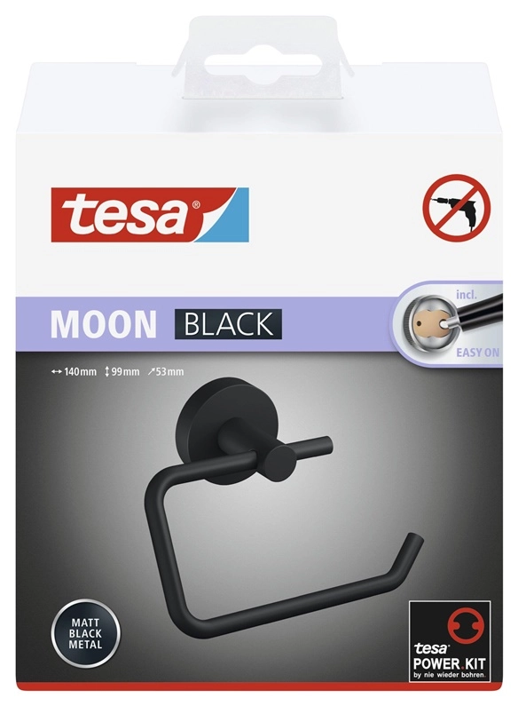 Tesa toilet paper holder MOON black