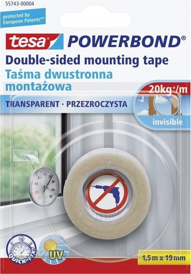 Tesa Powerbond Transparent mounting tape 1