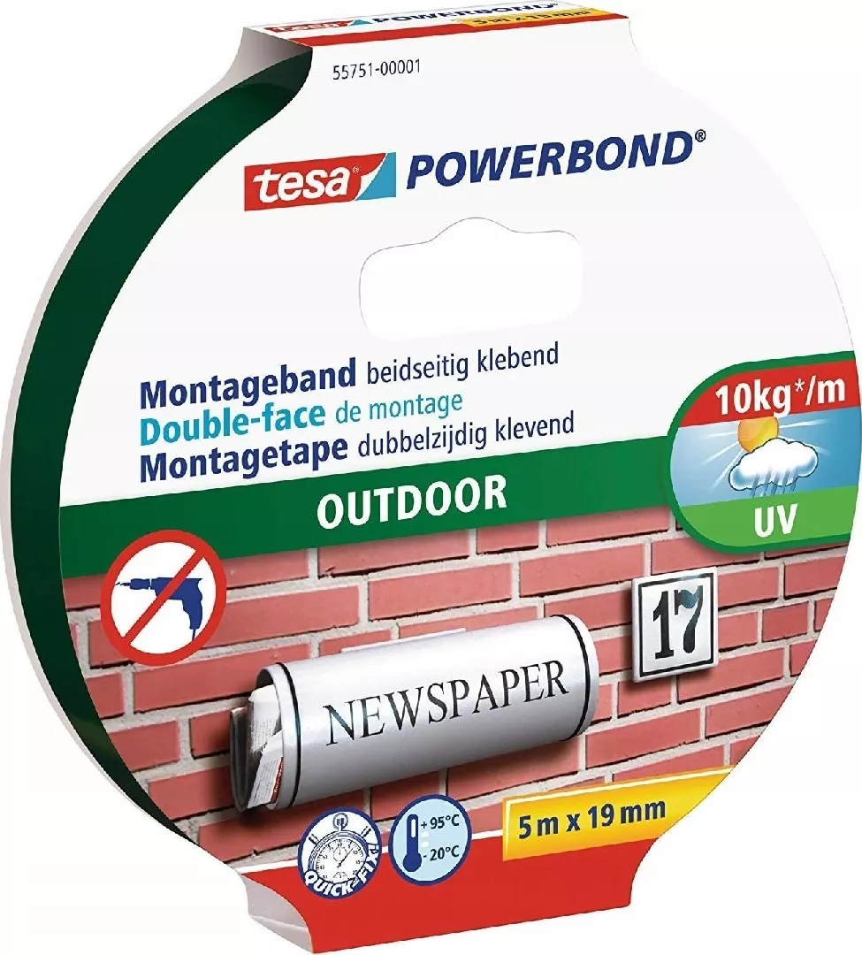 Tesa Powerbond Montageband Outdoor 5m 19mm
