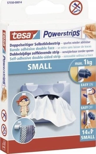Tesa Powerstrips Small 14 strips white