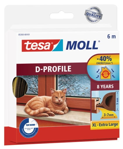Tesa Rubber seal 9mm D profile