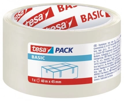 Tesa Taśma pakowa Basic bezbarwna 40m