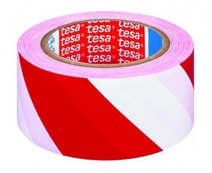 TESA WARNING TAPE WHITE AND RED