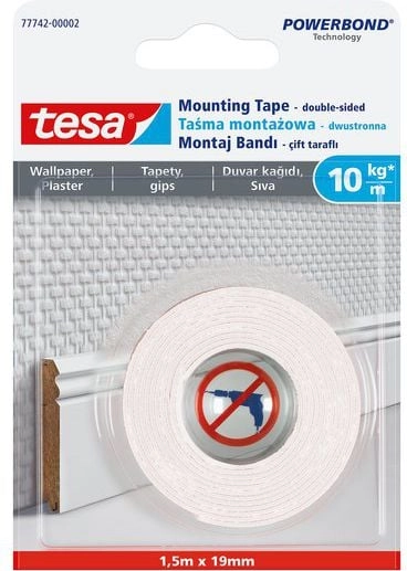 TESA TAPE FOR MOUNTING ON WALLPAPER