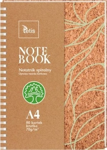 Notebook A4/80K grid cork AL456TET KB050-KA4