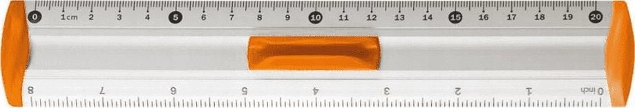 Tetis Ruler 20cm aluminum orange TETIS