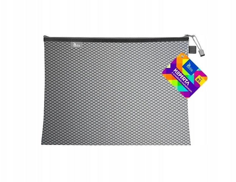 B5 envelope with black metal zipper