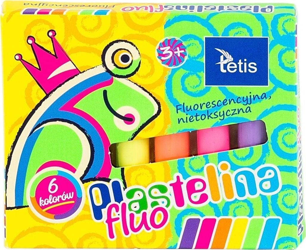 Fluorescent plasticine. 15g 6kol. TETIS KP002-A