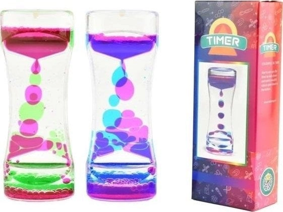 Two-color liquid sensory timer - hourglass