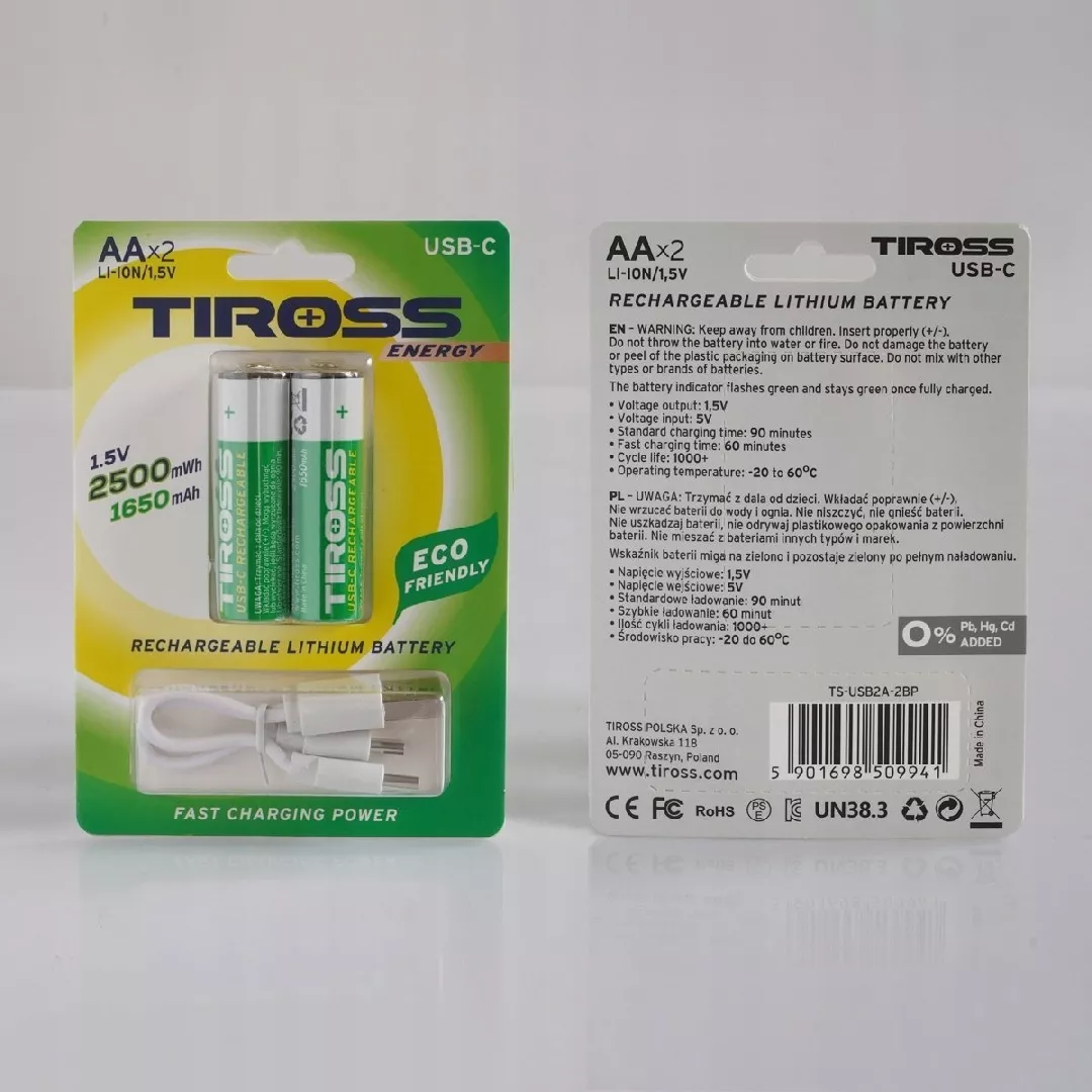 TIROSS RECHARGEABLE BATTERY R6 AA 2